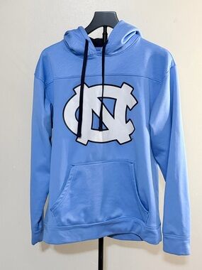 Champion Carolina Blue Pullover Hoodie with White NC Logo